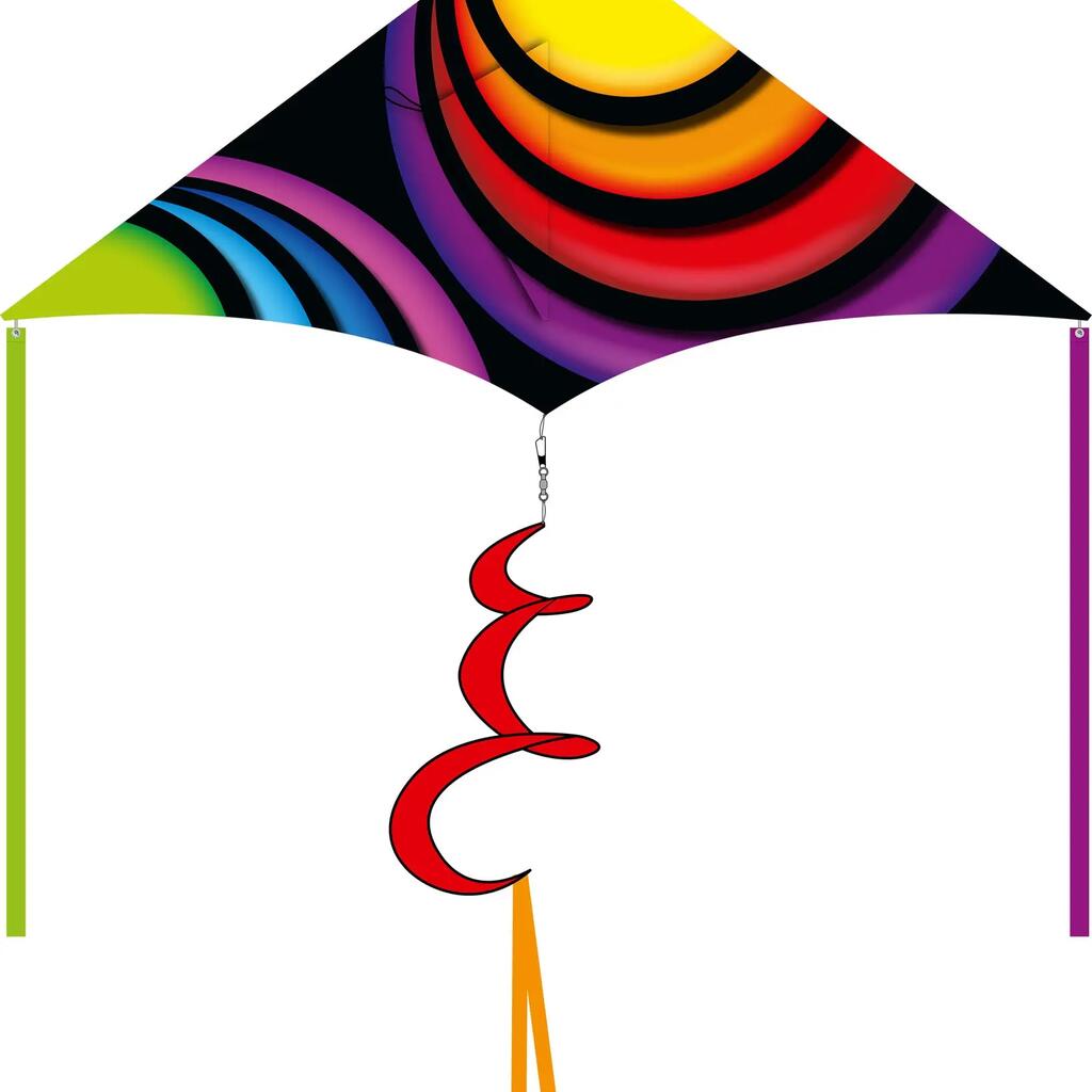 Single-line kite HQ Delta Rainbow Circles 2 m 106105 Rainbow 210 x 98 cm