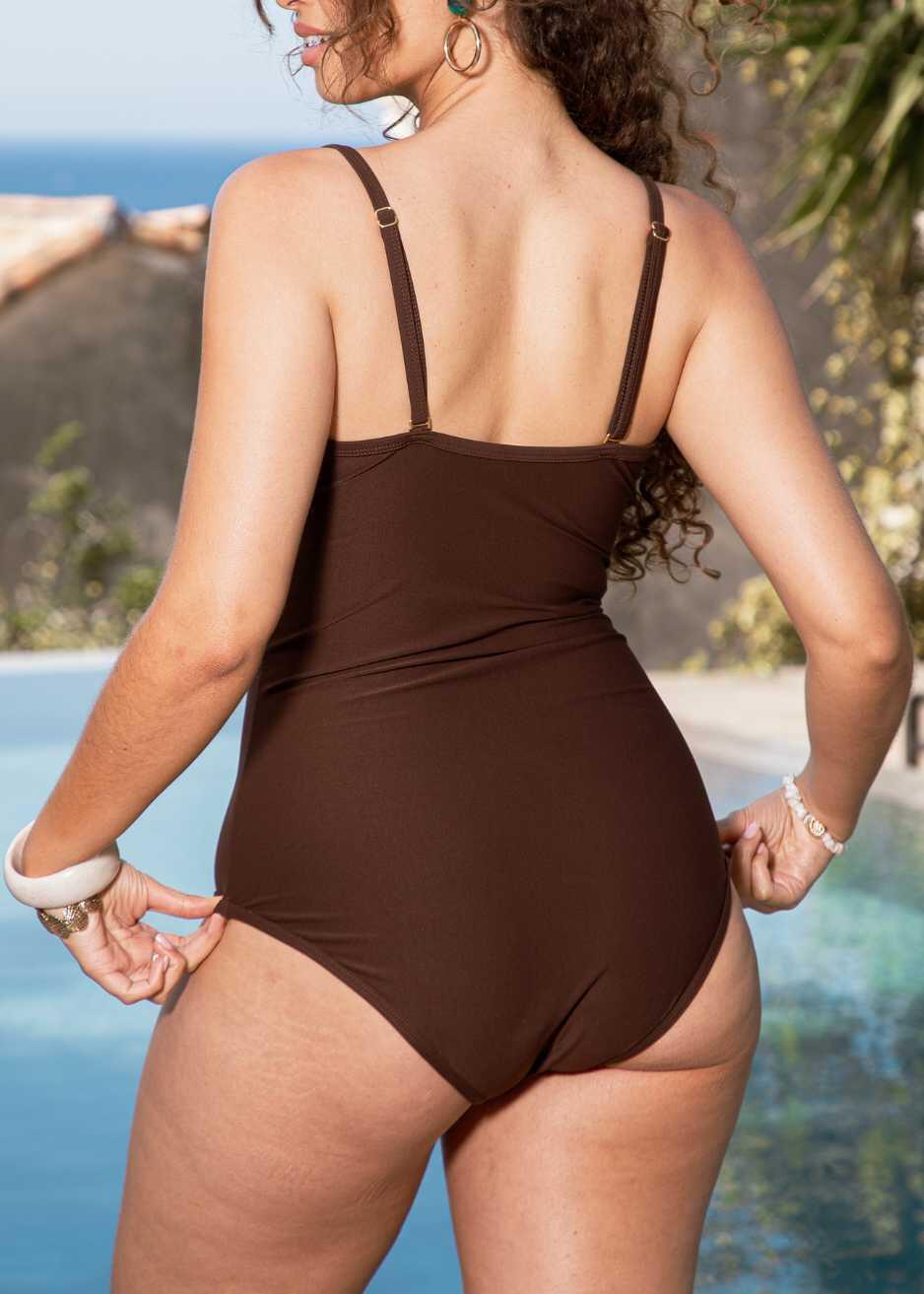 Costume mestruale intero modellante ｜ Moka ｜ Flusso leggero/abbondante 3/7