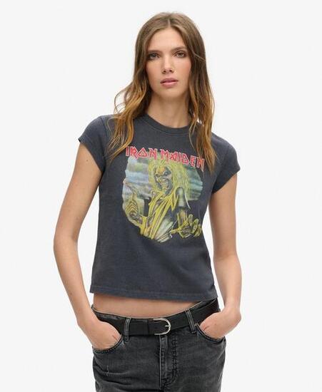 Kurzarm-T-Shirt Iron Maiden Cap von SUPERDRY
