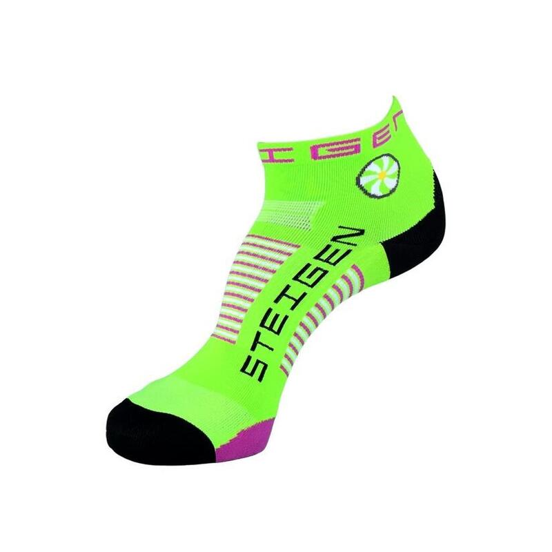 Steigen 1/4長度 螢光綠色 運動襪