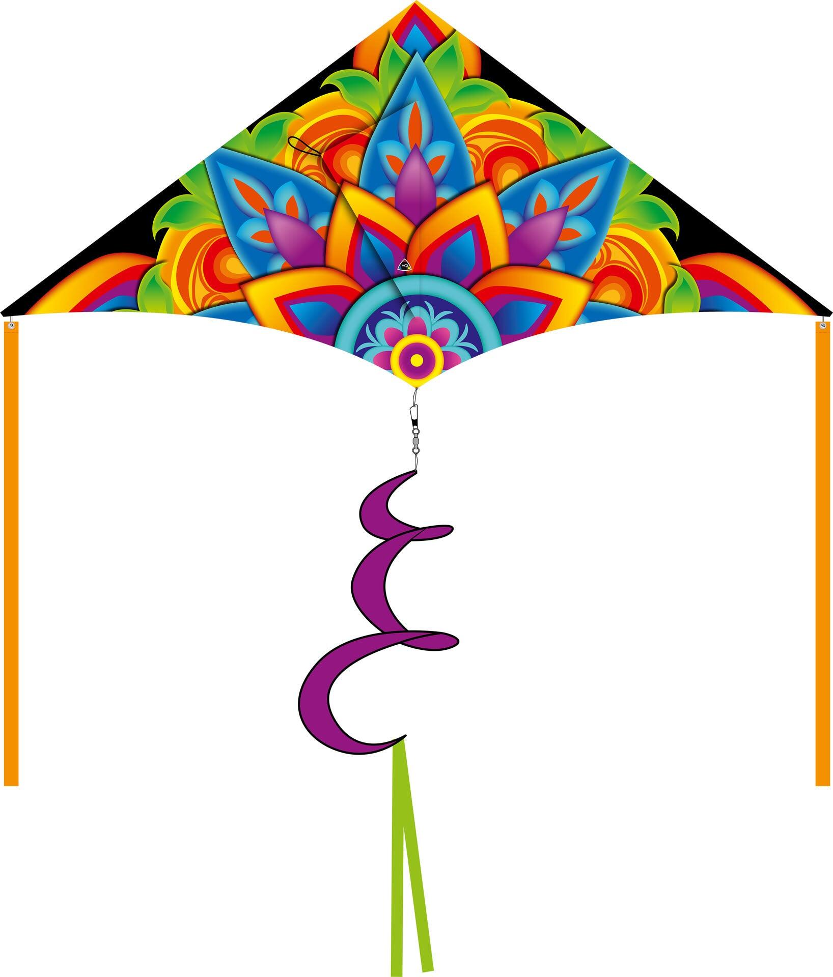HQ One-line kite HQ Delta Rainbow Mandala 2 m 106104 Rainbow 210 x 98 cm