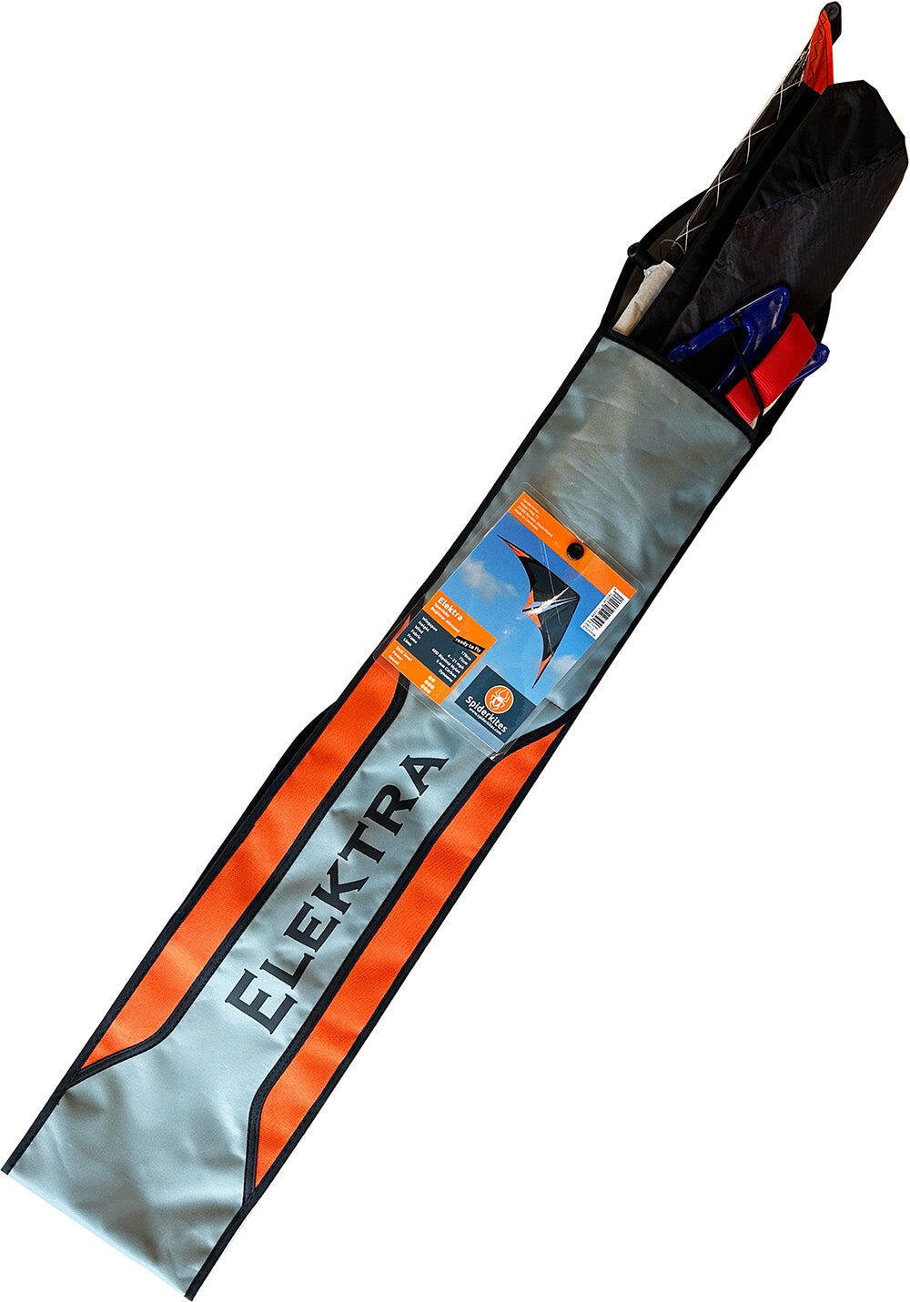 Stuntvlieger Spiderkites Elektra 2 Grey - Orange 020057-2 Grijs 175 x 75 cm 4/7