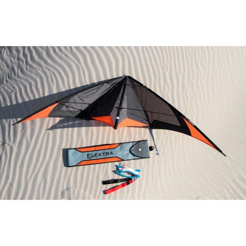 Stuntvlieger Spiderkites Elektra 2 Grey - Orange 020057-2 Grijs 175 x 75 cm 7/7