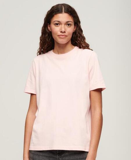 Camiseta de algodón orgánico con logo vintage bordado
