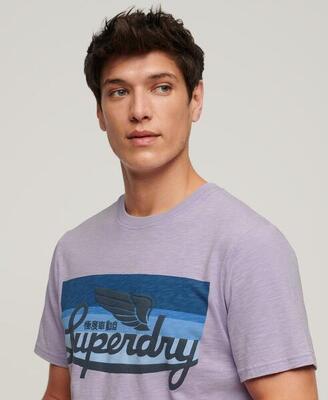 Gestreiftes T-Shirt mit SUPERDRY Cali Logo