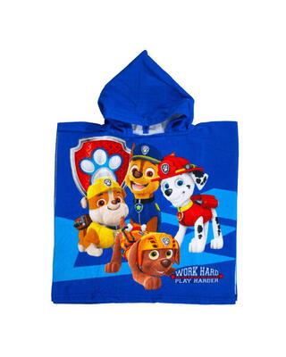 KINDERPONCHO 60X120CM MIKROFASER PAW PATROL