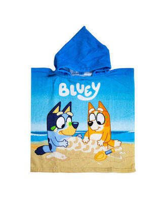 KINDERPONCHO 60X120CM MIKROFASER BLAU
