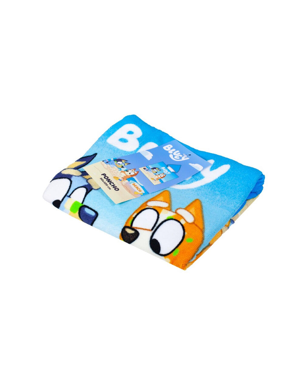 PONCHO ENFANT 50X100CM MICROFIBRE BLUEY 3/4