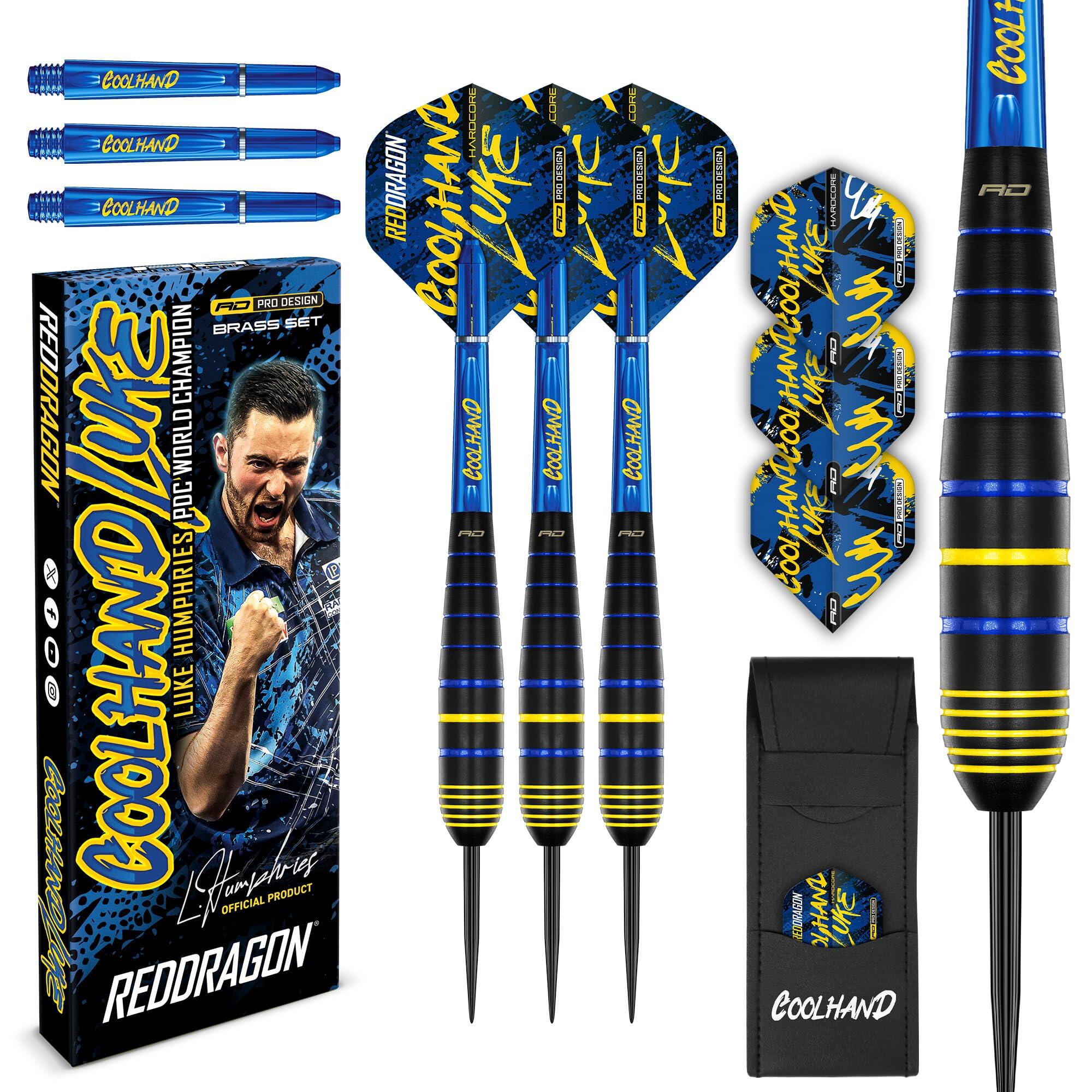 RED DRAGON DARTS RED DRAGON Luke Humphries Coolhand 22g Brass Darts Set with Flights and Shafts