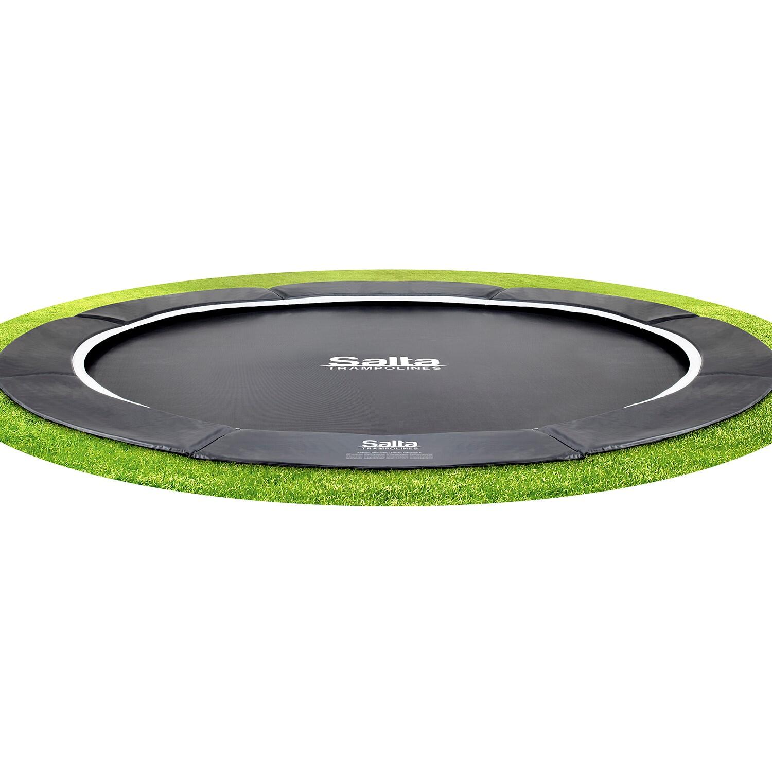 12ft Salta Black Royal Baseground Round Trampoline 1/7