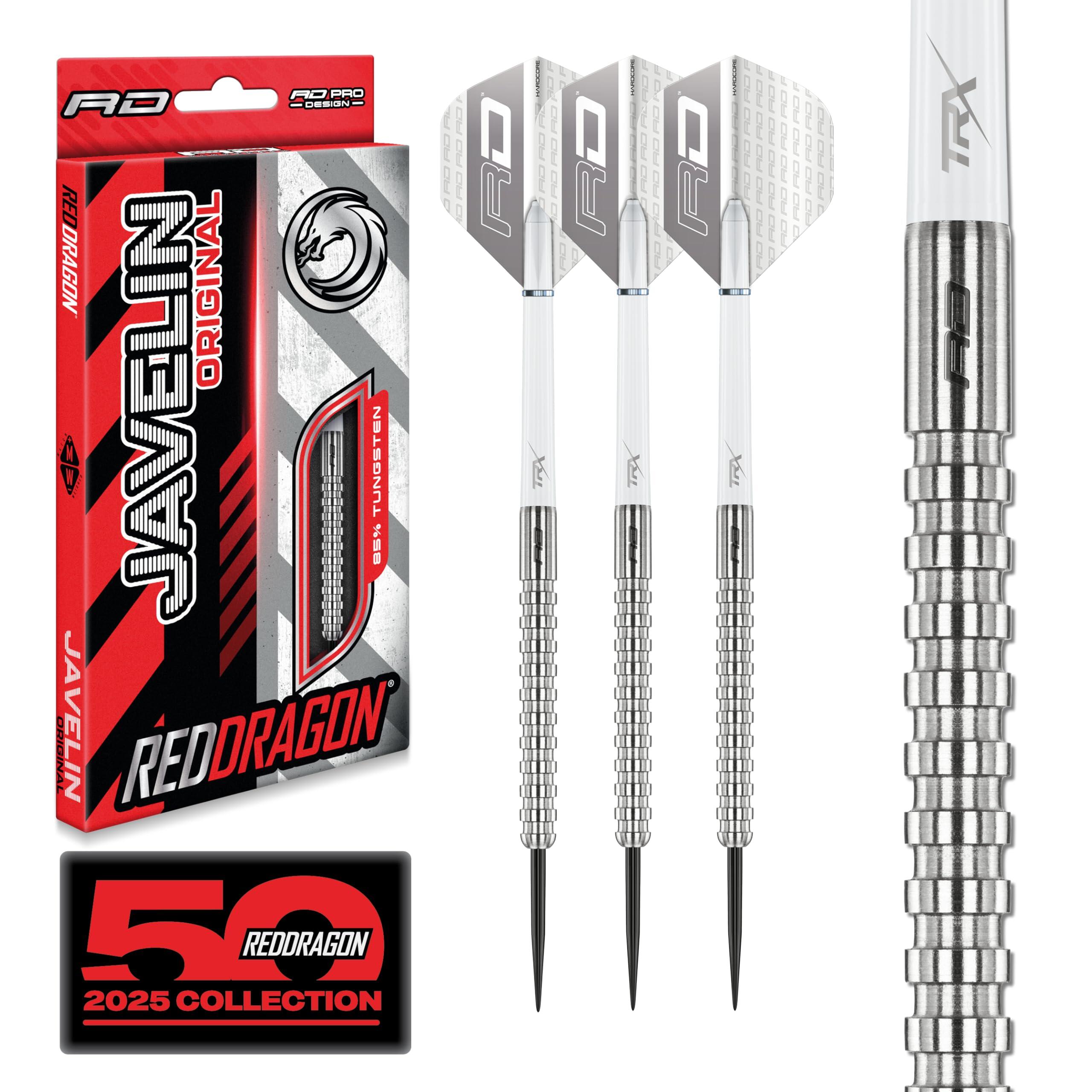 RED DRAGON DARTS Javelin: 20g - Tungsten Darts Set with Flights and Stems 