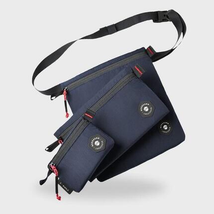 Organizer-Taschen 3er Set, Accessory Bags, Zusatztaschen Rucksack, blau