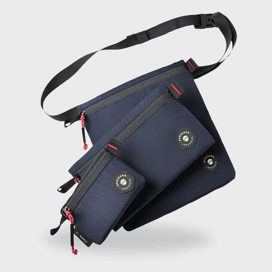 Organizer-Taschen 3er Set, Accessory Bags, Zusatztaschen Rucksack, blau