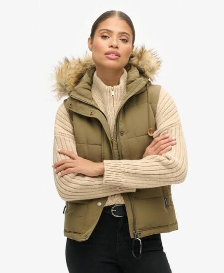 Gilet matelassé en fausse fourrure Everest de SUPERDRY
