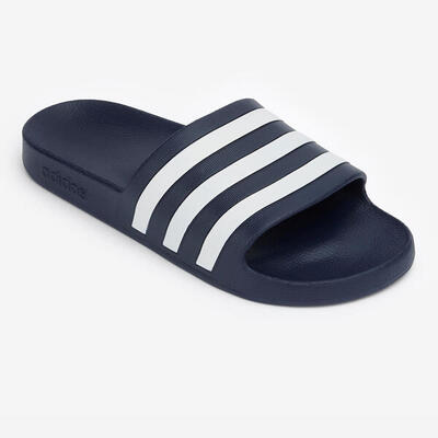 Tweedehands - badslippers voor zwembad adilette aqua blauw wit - redelijk