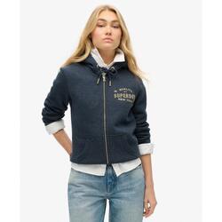 Sweat à capuche zippé avec logo métallique de luxe