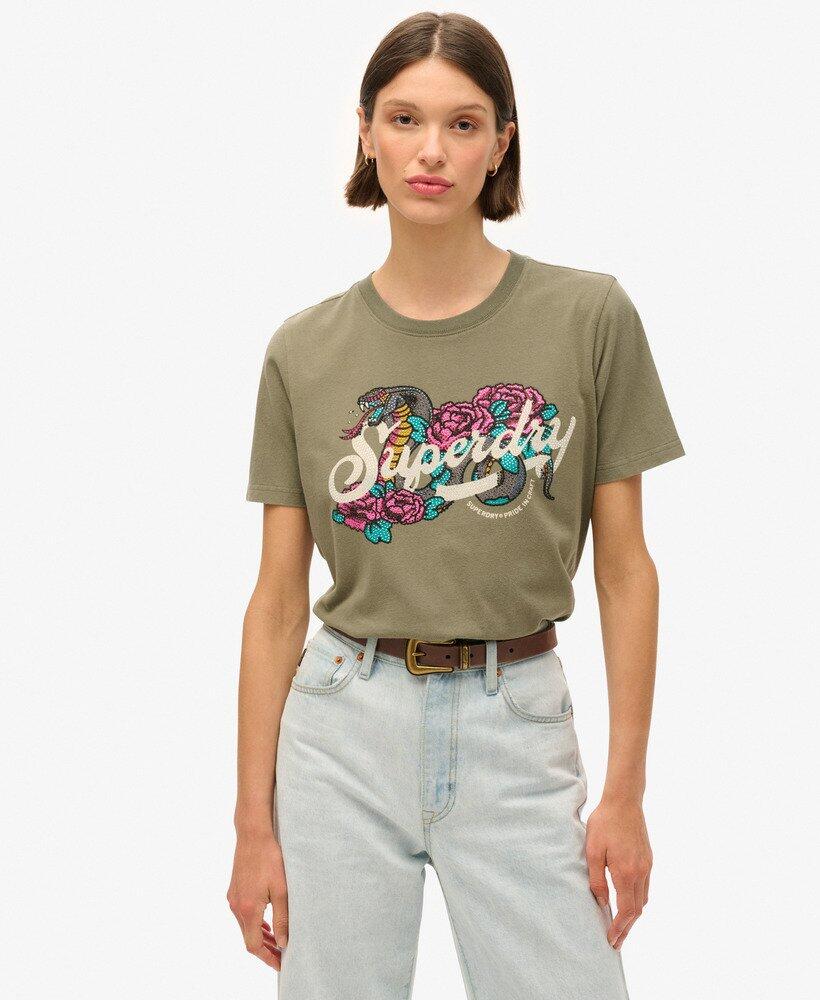 SUPERDRY Maglietta casual con scritta tatuaggio