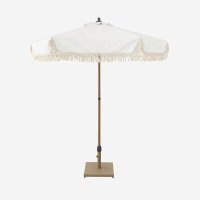 Ombrellone dritto con frange 2m acciaio Beige