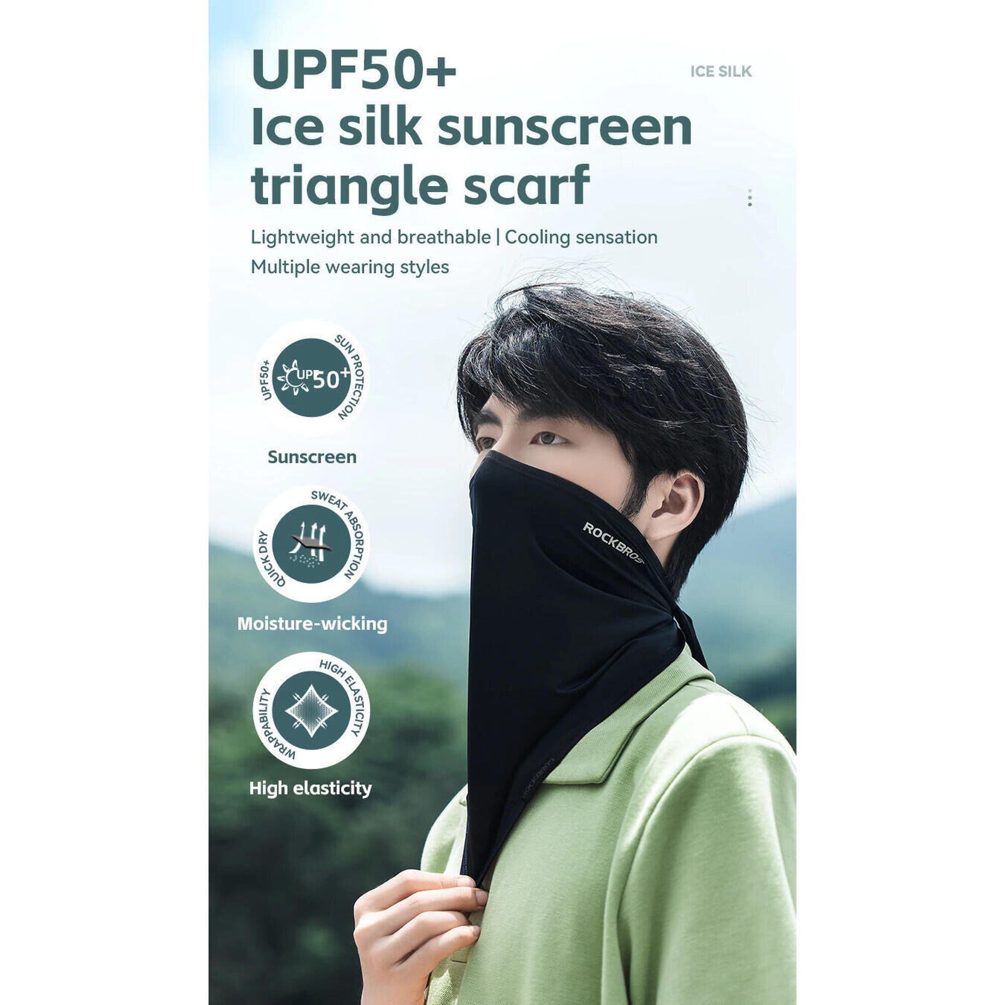 Cagulă protecție UV, material răcoros Eisseide, negru
