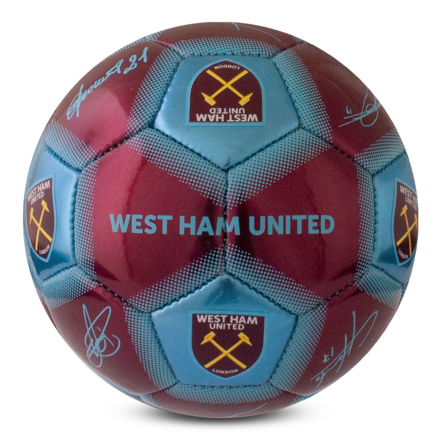 West Ham United Metallic Signature Football - Size 5 1/2