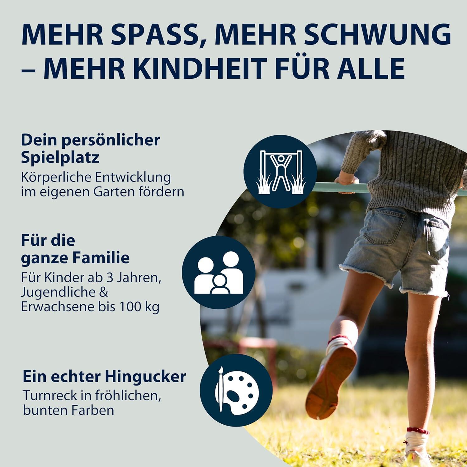 HUDORA Turnreck Fabian höhenverstellbar 71–150 cm | Kinder Turnstange Garten 5/6