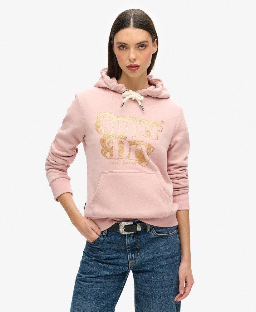 Sweat à capuche logo pailleté rétro 1/1