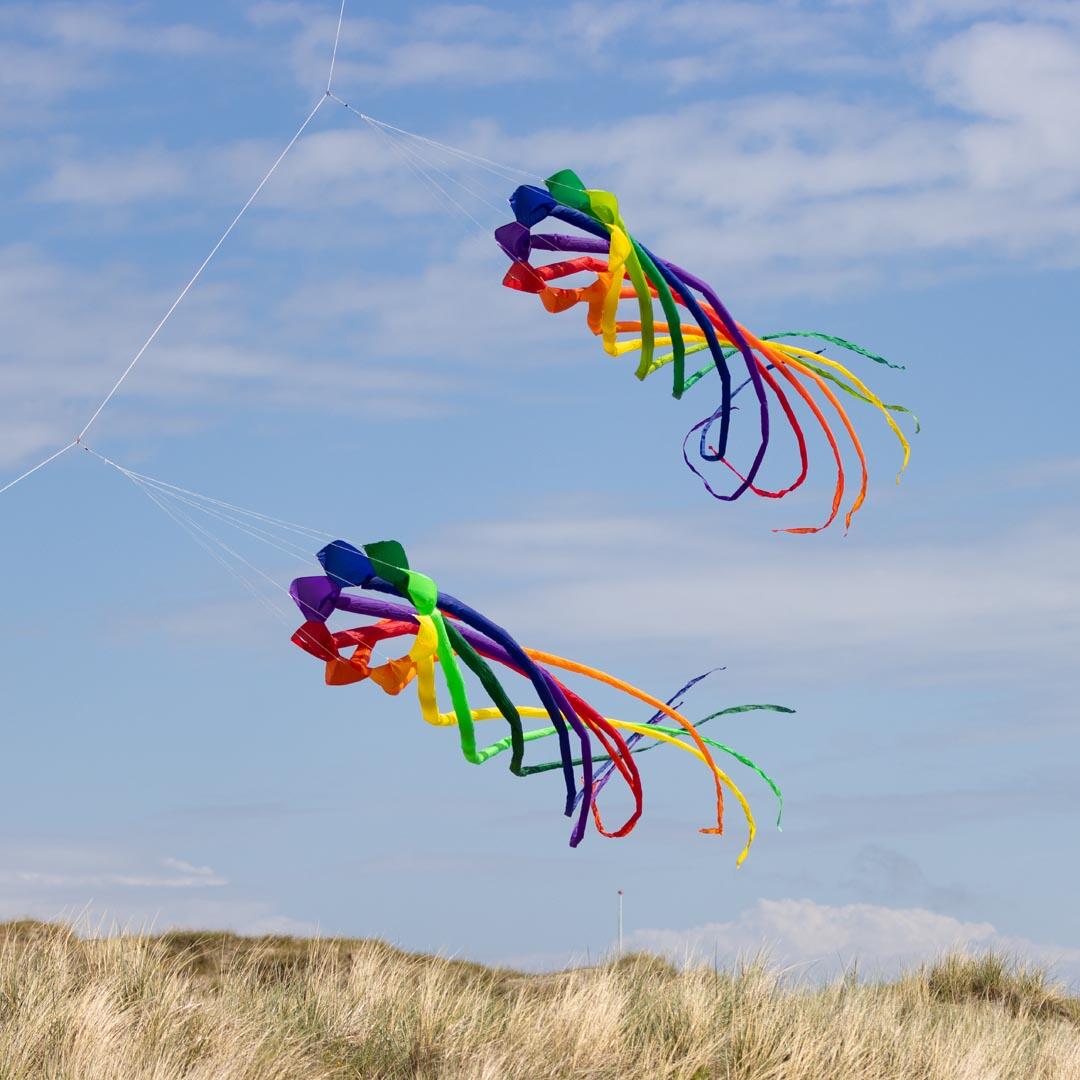 Vliegerstaart HQ Soft Swirl Rainbow 3 m - 8 Colours 126452 Regenboog 43 x 300 cm 4/6