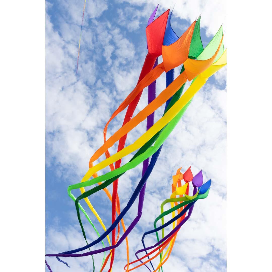 Vliegerstaart HQ Soft Swirl Rainbow 3 m - 8 Colours 126452 Regenboog 43 x 300 cm 6/6