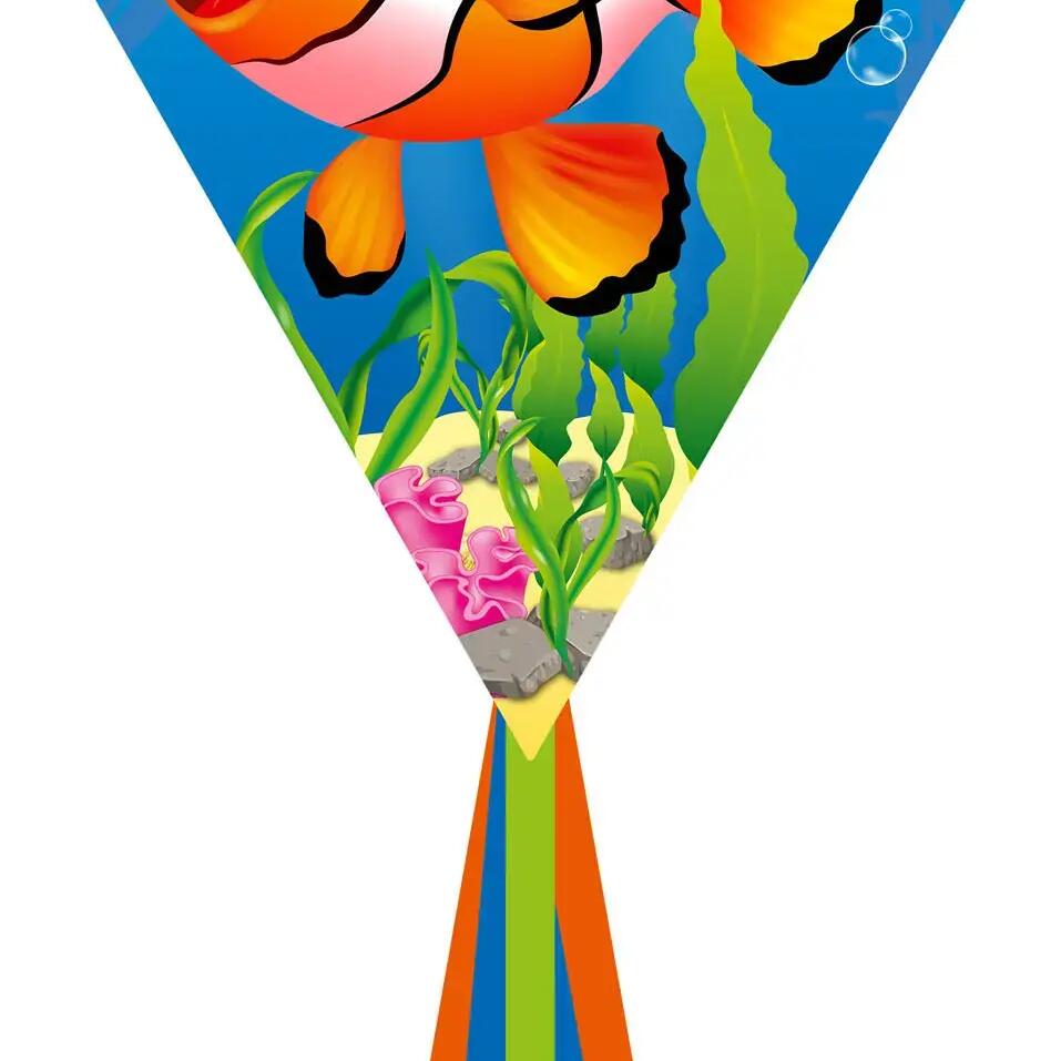 Children's kite HQ Eddy 70 Clownfish 102114 Rainbow 58 x 70 cm + 250 cm tail