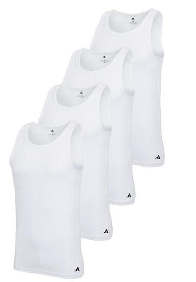 adidas Herren Unterhemd Tank Top Baumwolle Sportswear 4er Pack