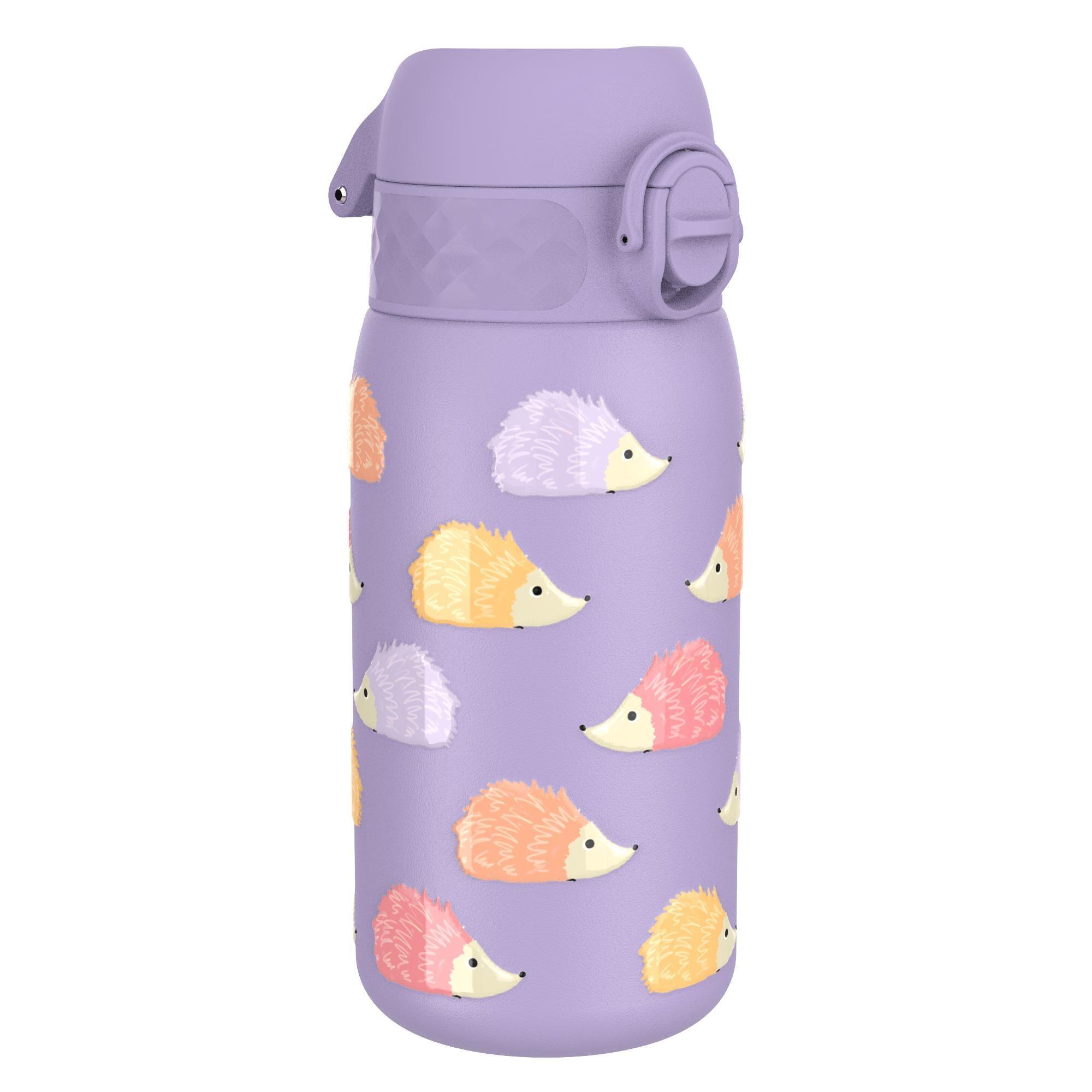 ION8 Leak Proof Kids Water Bottle, Stainless Steel, Hedgehogs, 400ml (13oz)