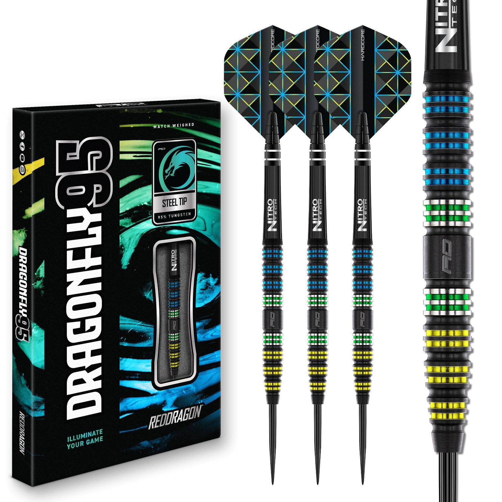 RED DRAGON - Dragonfly 95 - 23g - 95% Tungsten Professional Steel tip Darts Set 1/7