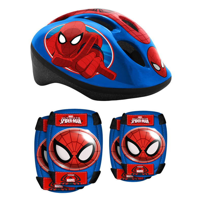 Casque et Protections Enfant Spider-Man Taille 53-56 cm
