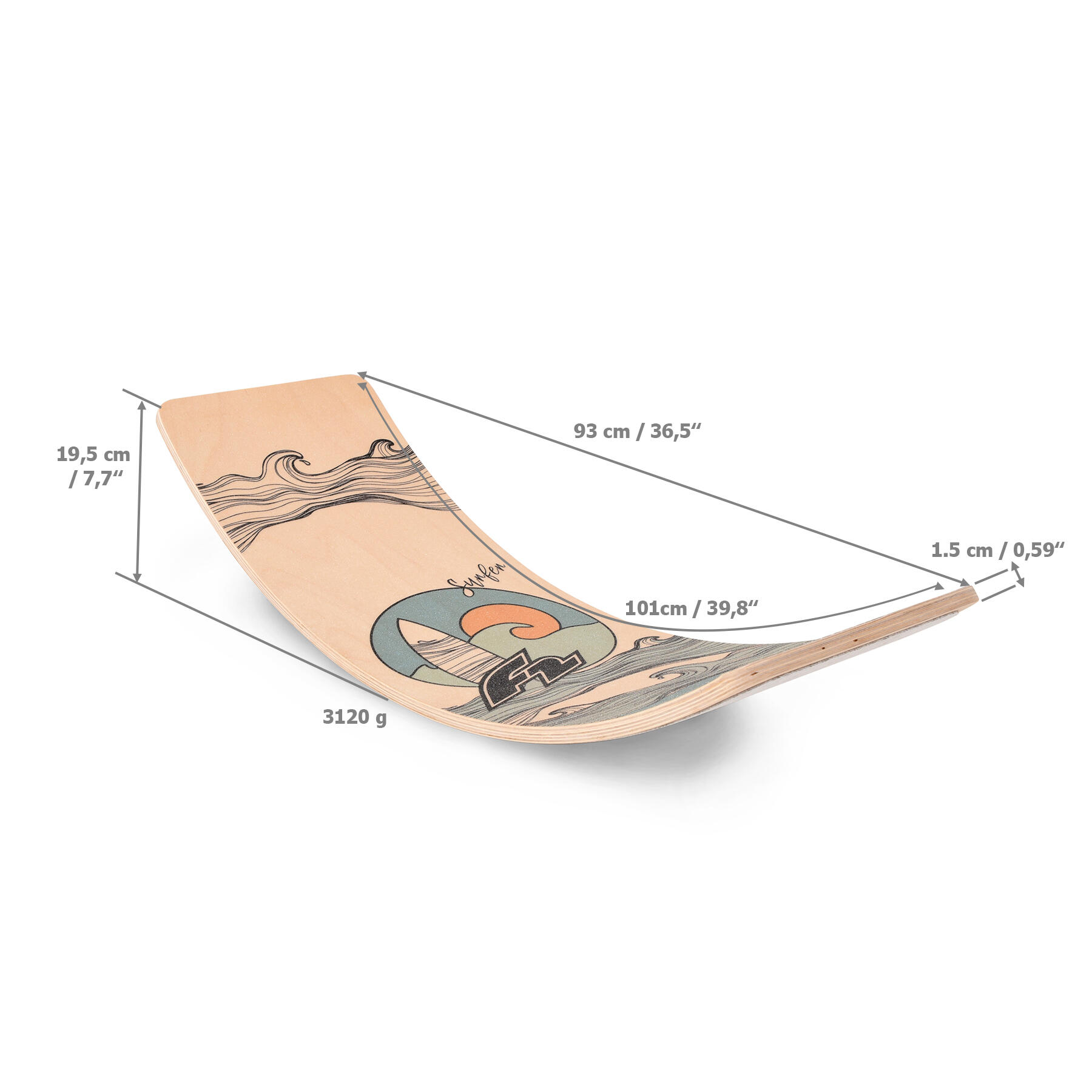 F2   Balance Board  Wip Board Balance Training  93x30cm  2024/25 4/7