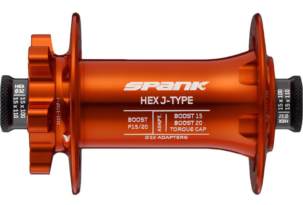 Spank Hex J-Bend Boost Front Hub F15/20 32H Orange