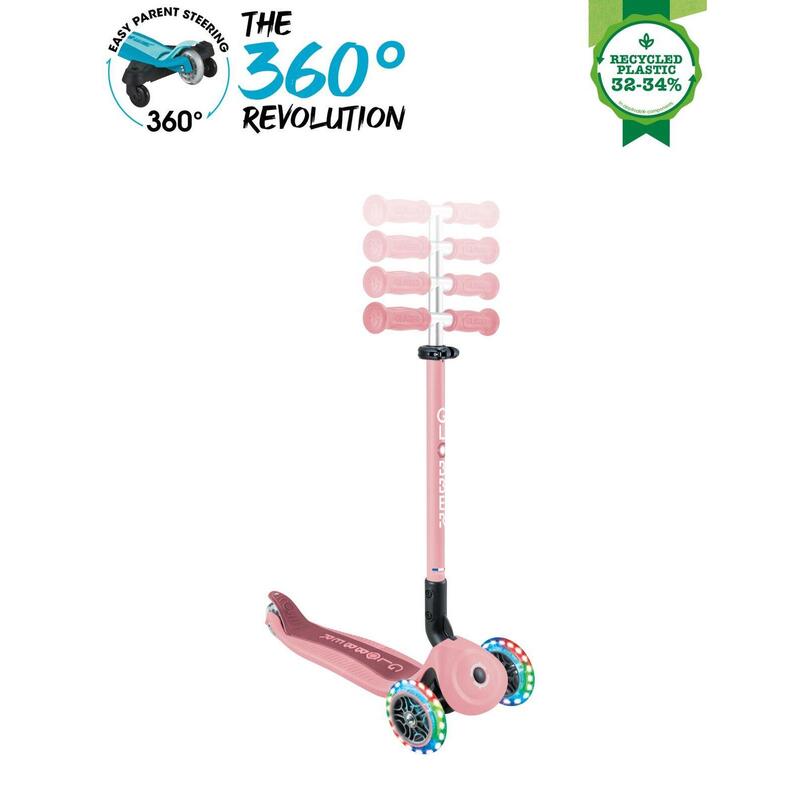 Trottinette évolutive GO-UP ACTIVE LIGHTS 360 - Rose pastel