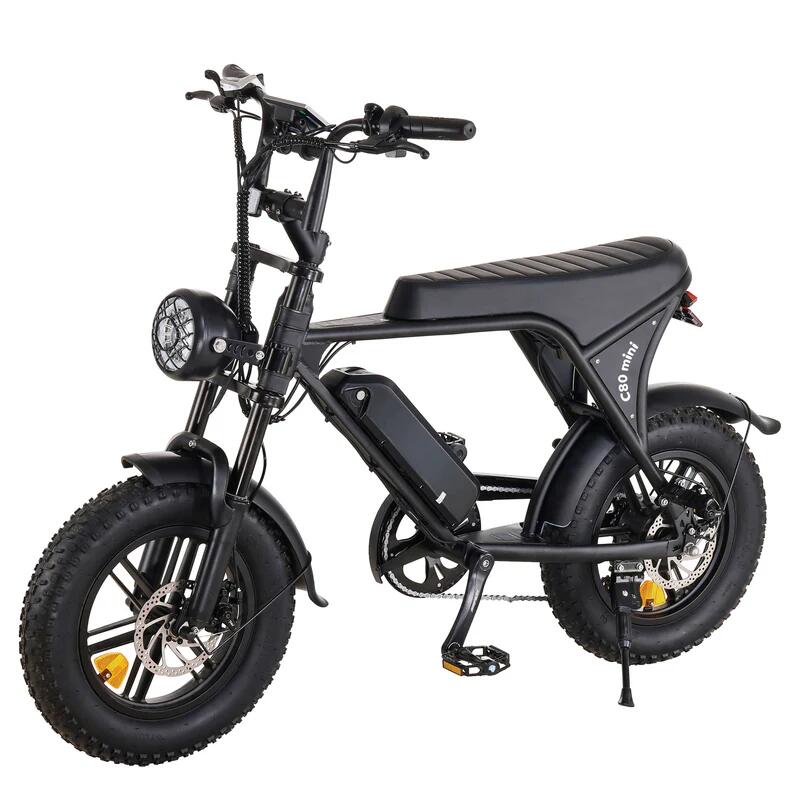 OUXI Ouxi C80 Mini Kinderfatbike inclusief alarm , voetsteuntjes en tas en pomp