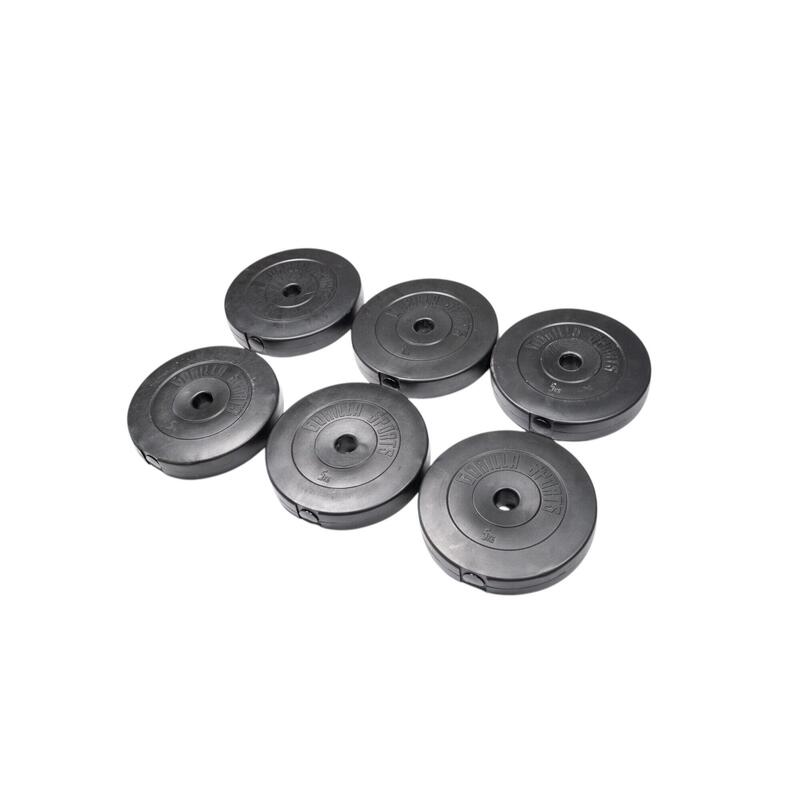 Second Hand - Discuri din plastic umplute cu ciment, 1.25-15kg, 30/31mm - Ca nou