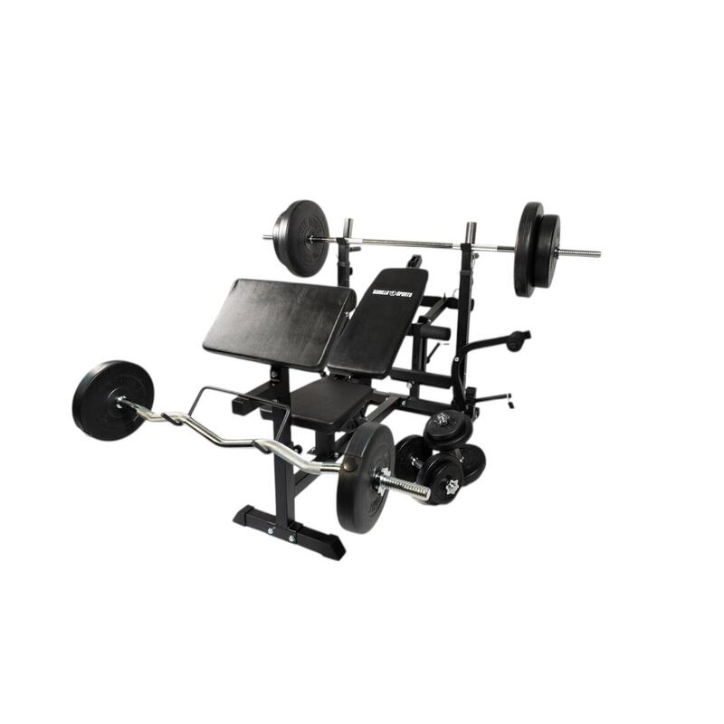 Second Hand - Pachet banca multifunctionala cu set de greutati 100 kg - Ca nou