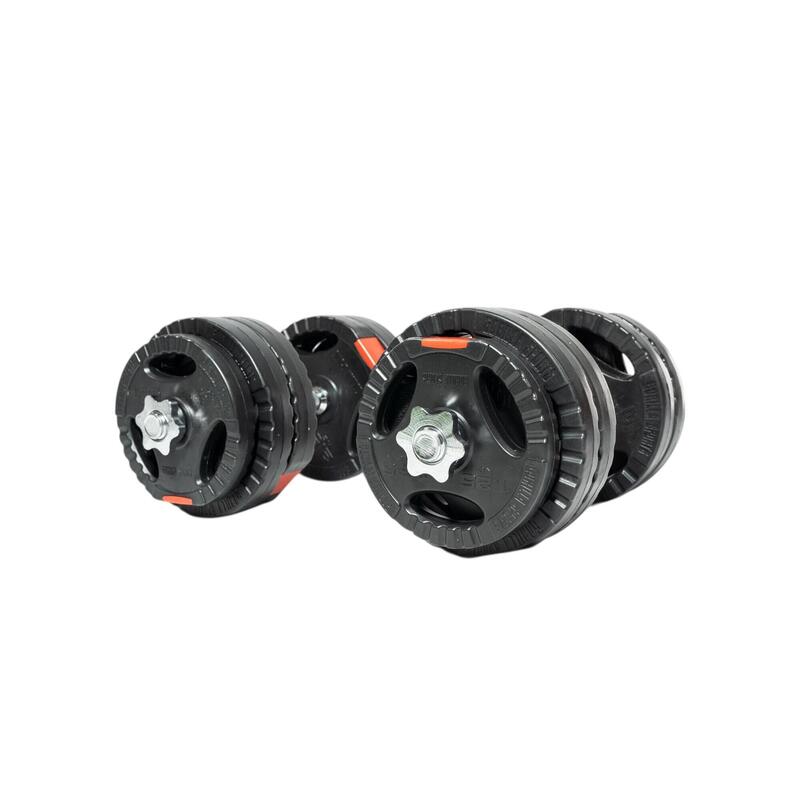Second Hand - Set gantere reglabile din ciment cu prindere 30KG - Ca nou