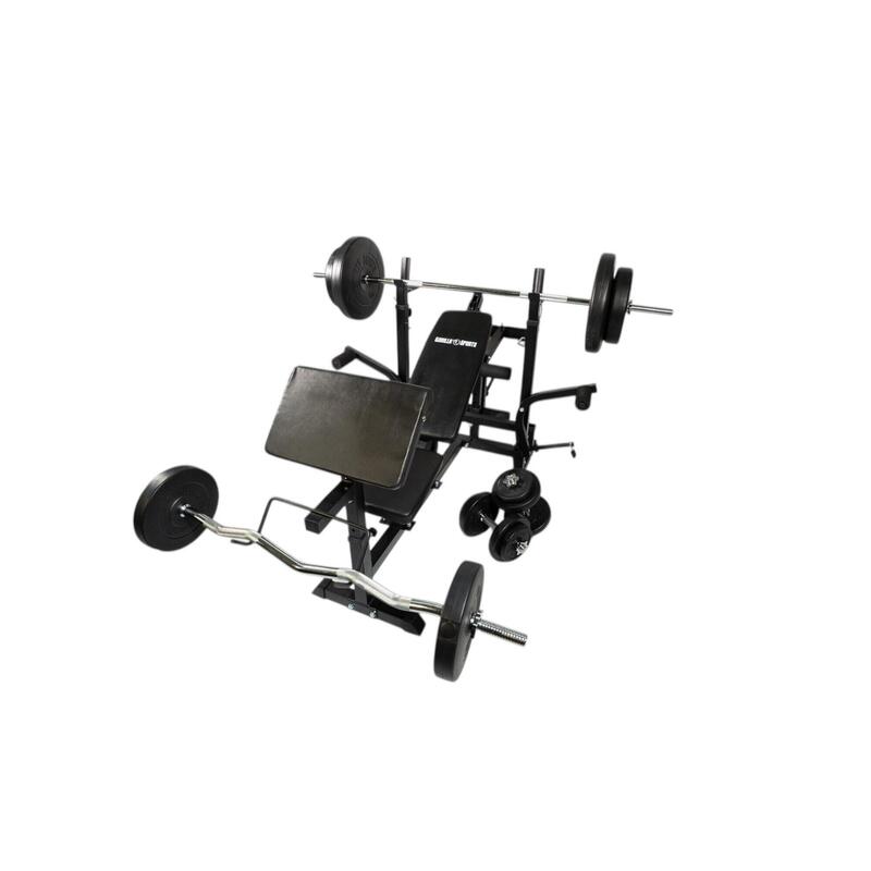 Second Hand - Pachet banca multifunctionala cu set de greutati 100 kg - Ca nou