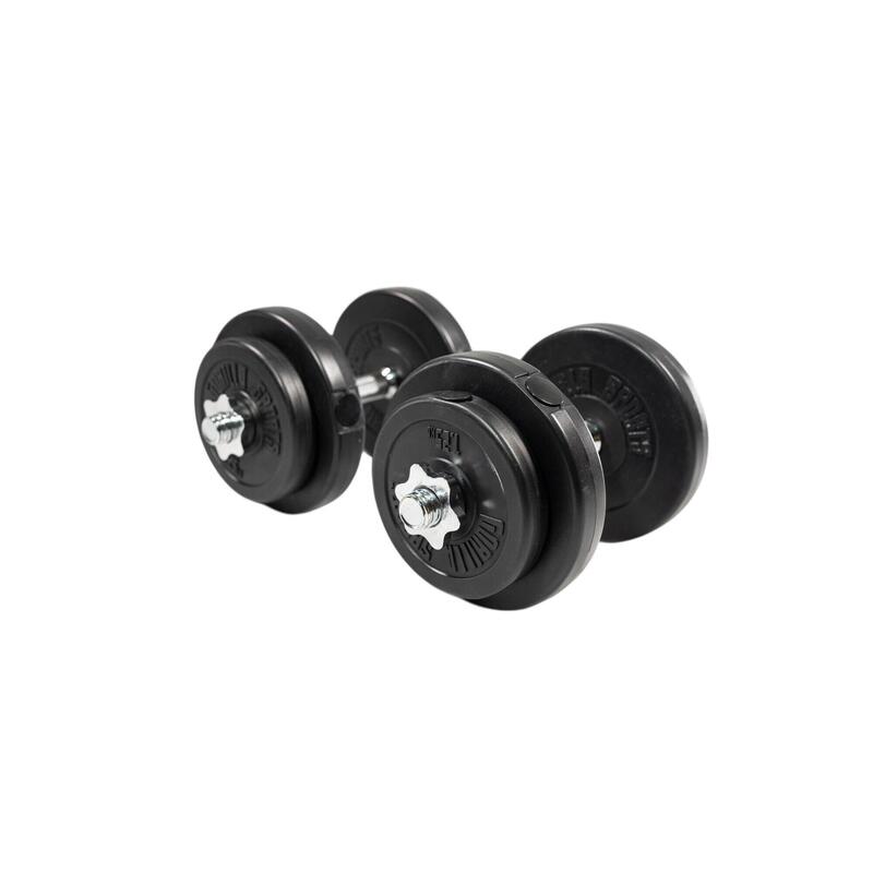 Second Hand - Set gantere reglabile 20 kg cu discuri din ciment - Ca nou