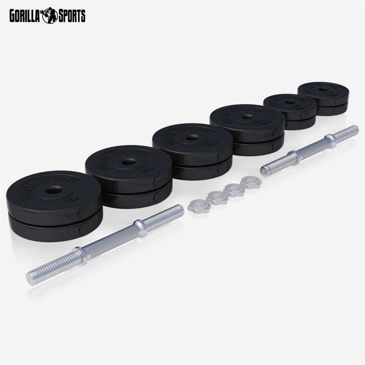 Second Hand - Set gantere cu discuri din ciment 30 kg - 30/31 mm - Ca nou