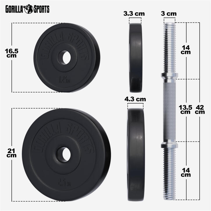 Second Hand - Set gantere cu discuri din ciment 30 kg - 30/31 mm - Ca nou