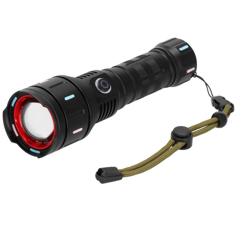Latarka biwakowa LED na akumulator wielofunkcyjna z zoomem czarna