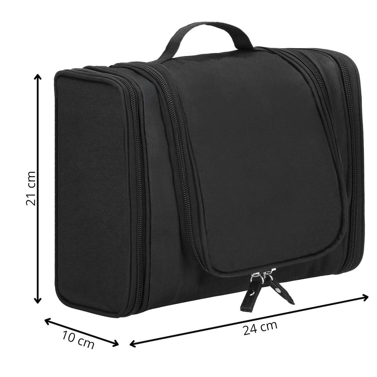 Kosmetyczka, organizer podróżny 24x21x10 cm kuferek z 13 przegródkami, czarny 6/6