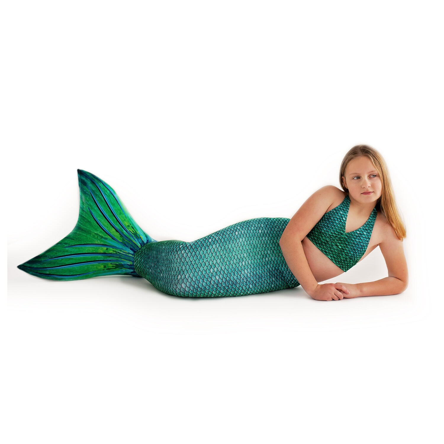 Queue de sirène enfants pour la natation Sirene Green L 3/6