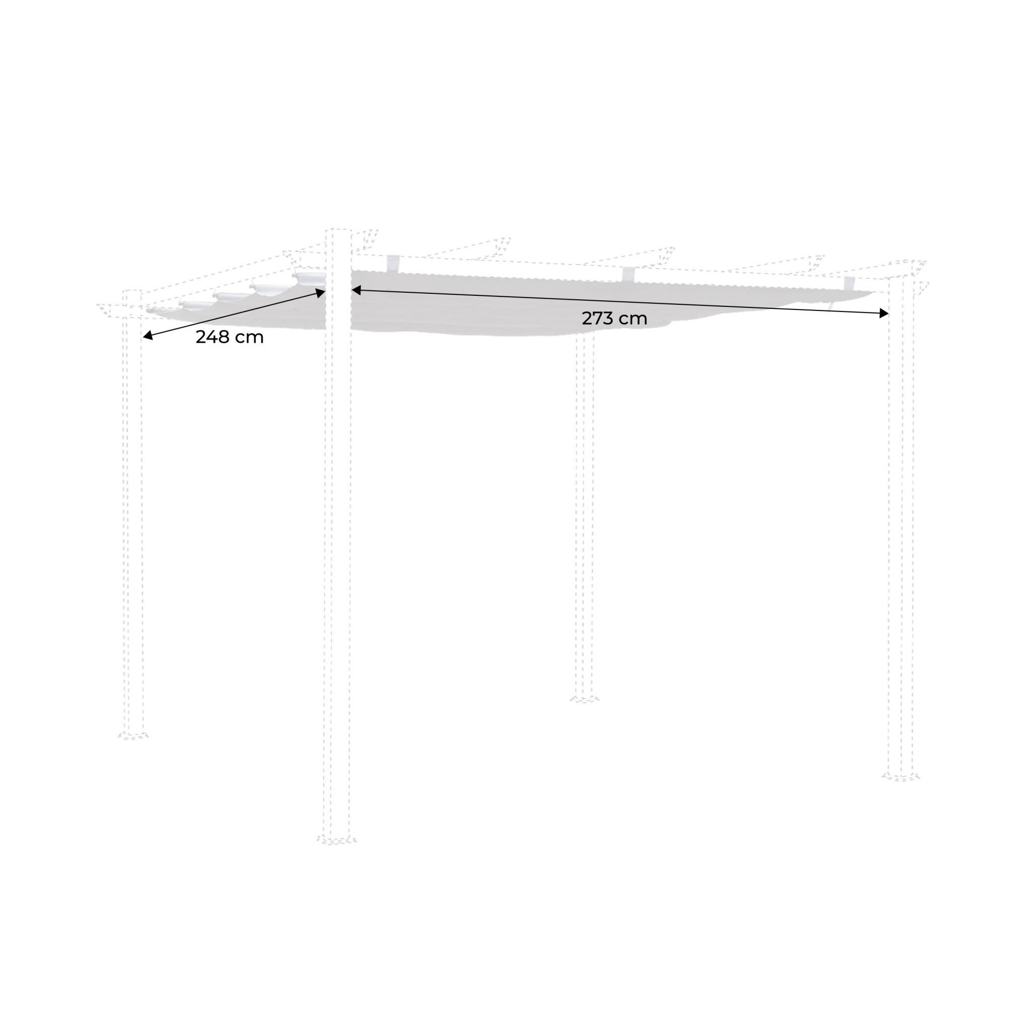 Cobertura do telhado da pérgola Isla 3x3m, Cinza 4/4