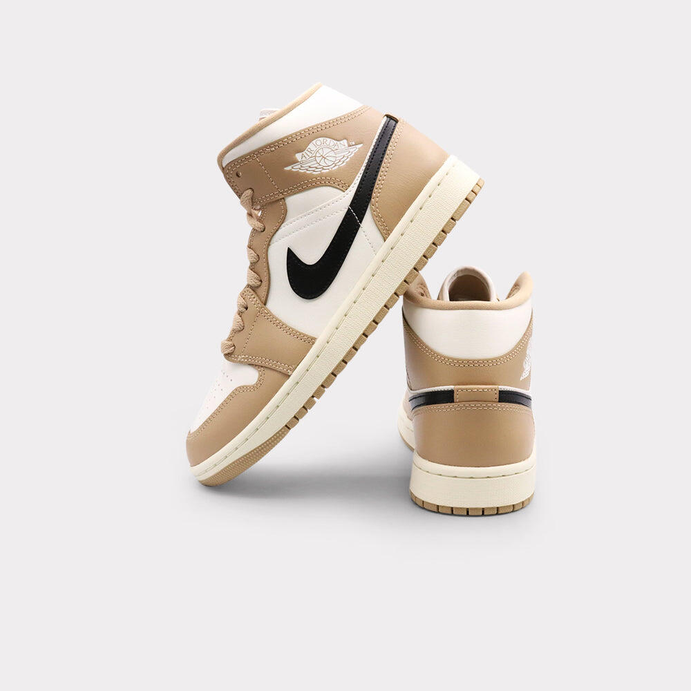 Air Jordan 1 Mid Tan Black (W) 3/4