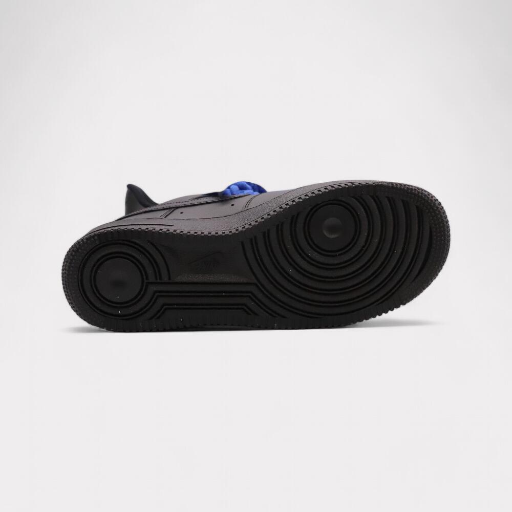 Nike Air Force 1 Black - Rope Lace Blue 4/4